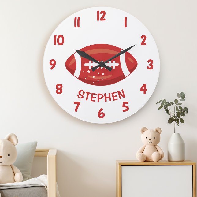 Cute Football Kids Room Large Clock (Creator Uploaded)