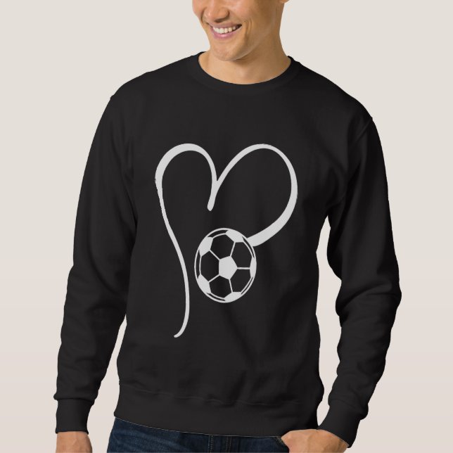 Cute Football Love Heart Soccer Women Mom Sweatshirt (Front)