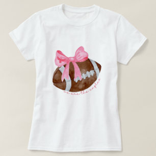 Cute Football Mum Shirt, Custom Mascot Bow Shirt, T-Shirt