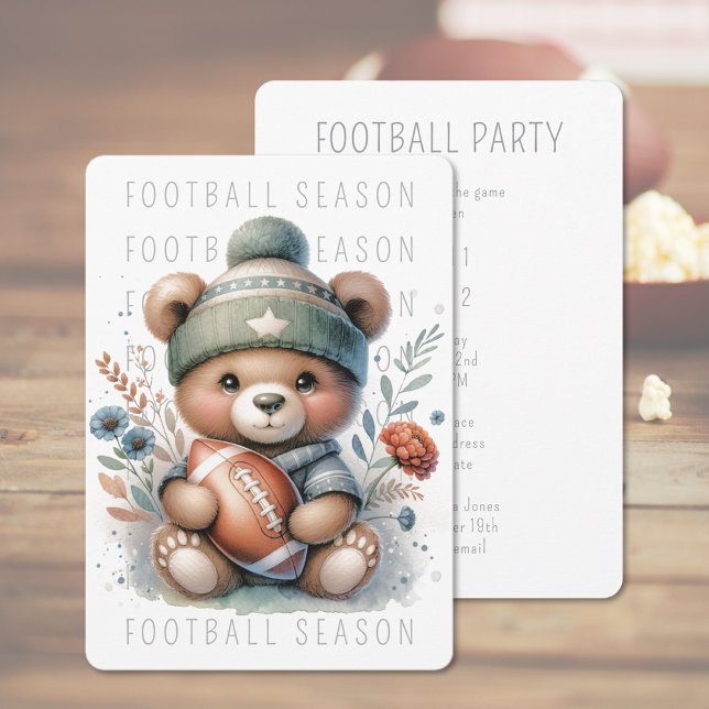 Cute Football Party Invitation (Cute Football Party Invitation (front and back))