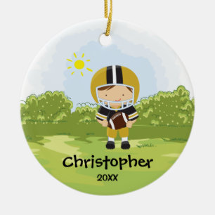 Cute Football Player Sport Christmas Ornament