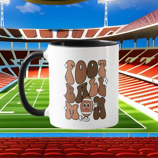 cute football sports Mum add monogram  Mug (Creator Uploaded)
