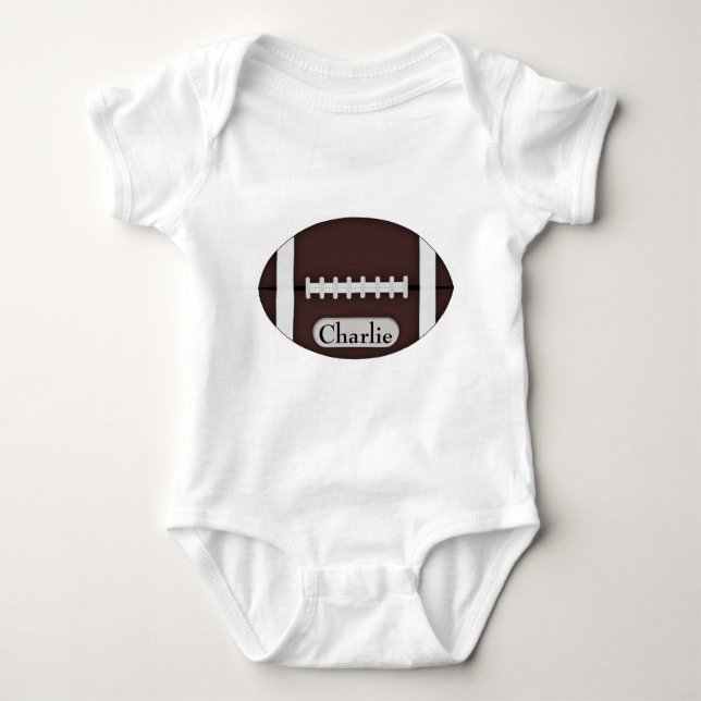 Cute Football with Customisable Name Baby Bodysuit (Front)