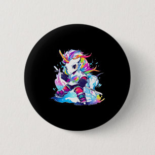 Cute Footll Sport Ice Hockey Unicorn 6 Cm Round Badge