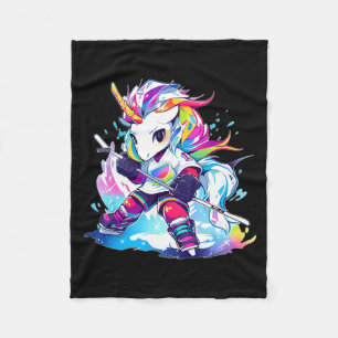 Cute Footll Sport Ice Hockey Unicorn Fleece Blanket