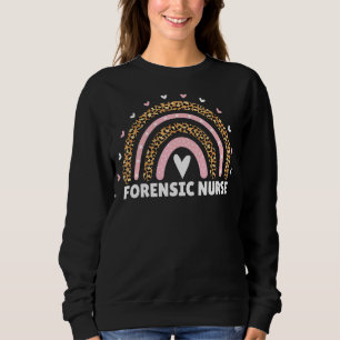 Cute Forensic Nurse Rainbow Leopard Correctional N Sweatshirt