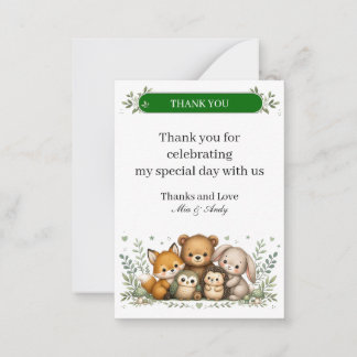 Cute Forest Animal Family Thank You Card
