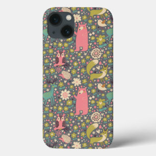 Cute Forest Animals Pattern iPhone 13 Case