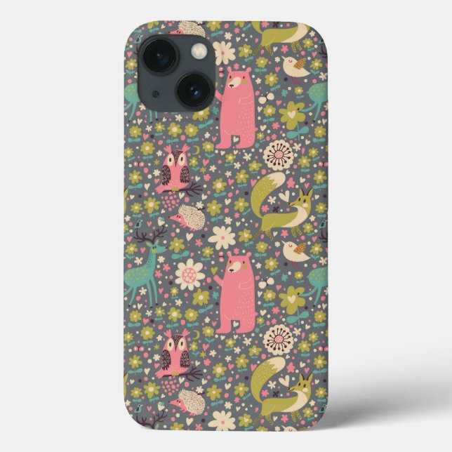 Cute Forest Animals Pattern Case-Mate iPhone Case (Back)