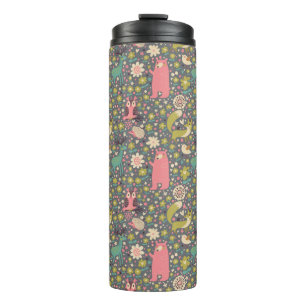 Cute Forest Animals Pattern Thermal Tumbler