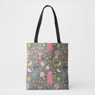 Cute Forest Animals Pattern Tote Bag