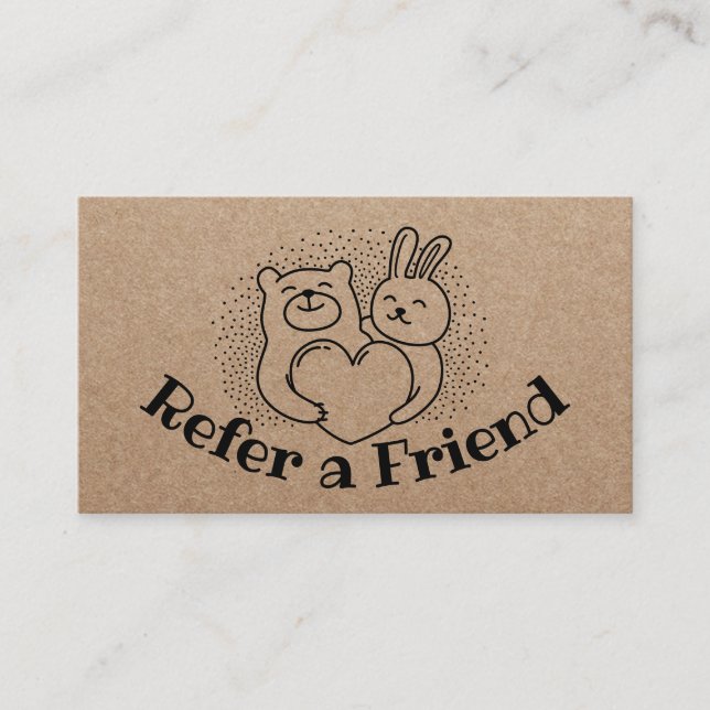 Cute Forest Animals Rustic Kraft Referral (Front)