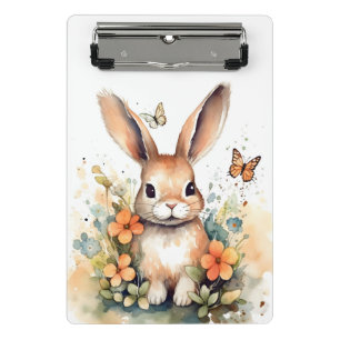 Cute Forest baby bunny Pints Nursery Art Mini Clipboard