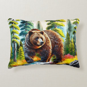Cute Forest brown bear Decorative Cushion