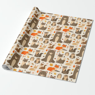 Cute Forest Critters Wrapping Paper