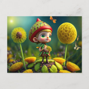 Cute Forest Elf, Postcard for Postcrossing