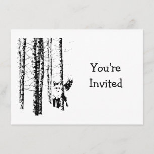 Cute Forest Fox Animal Art Wedding Anniversary Invitation