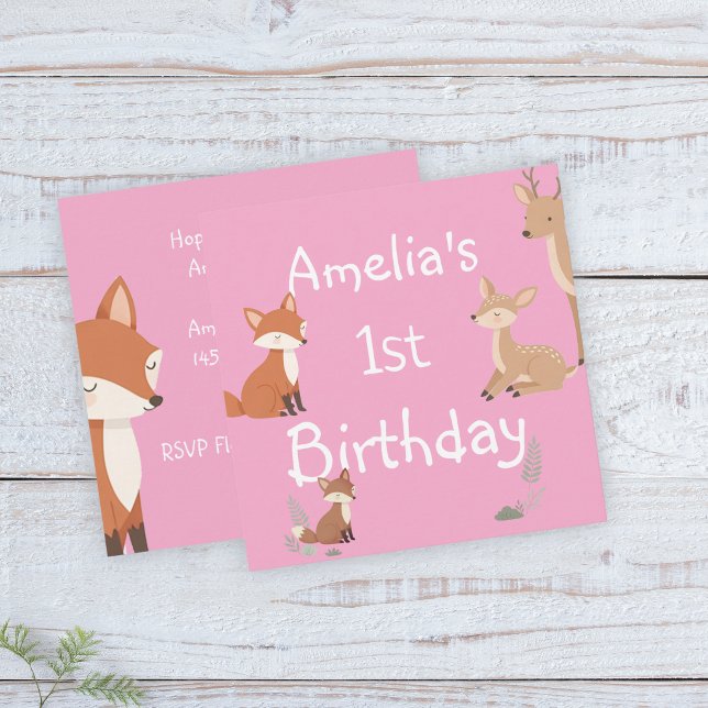 Cute Forest Friends Birthday Invitation  (Creator Uploaded)