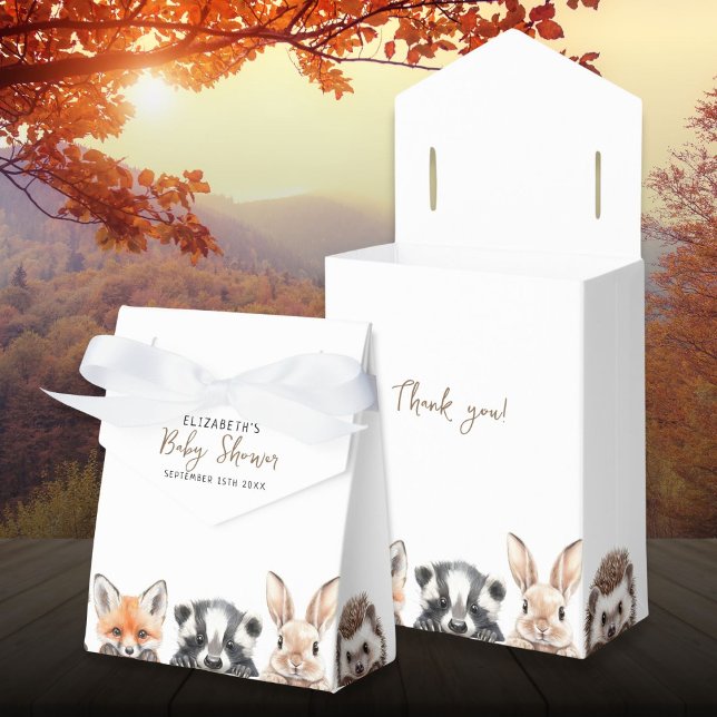 Cute Forest Friends Woodland Animals Baby Shower Favour Box (Cute Forest Friends Woodland Animals Baby Shower Favor Boxes)