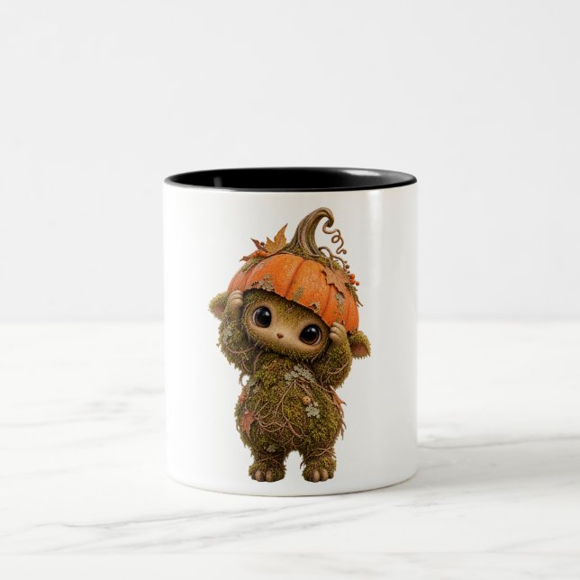 Cute Forest Sprite Pumpkin Mug (Center)
