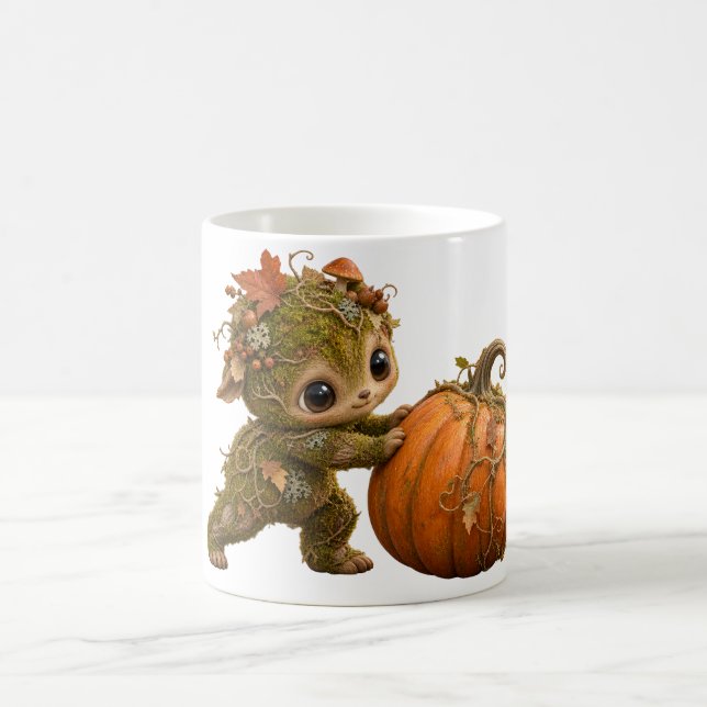 Cute Forest Sprite Pumpkin Mug (Center)