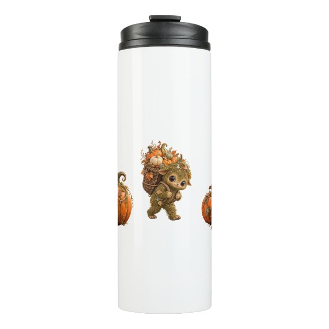 Cute Forest Sprite Pumpkin Tumbler (Front)