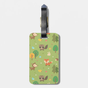 Cute Forest Woodland Animal Pattern For Kids Luggage Tag
