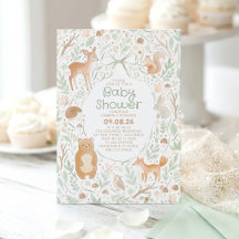 Cute Forest Woodland Animals Baby Shower