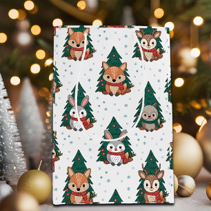 Cute Forest Woodland Animals Snowflakes Medium Gift Bag