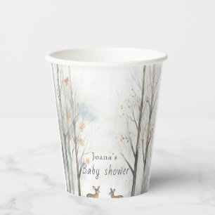 Cute  forest woodland baby shower  paper cups