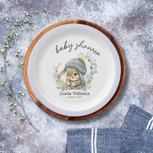 Cute Forest Woodland Flowers Baby Shower Paper Pla Plate