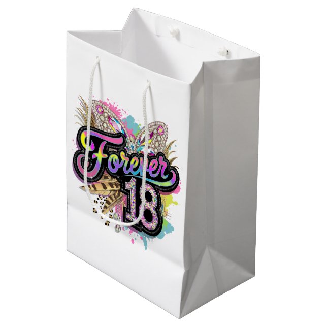 Cute forever 18th Birthday lady's  Medium Gift Bag (Front Angled)