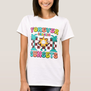 Cute forever chasing sunsets word art T-Shirt