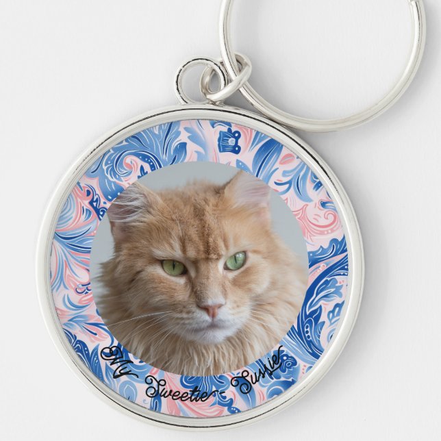 Cute Forever in My Heart Cat Keepsake Keychain (Front)