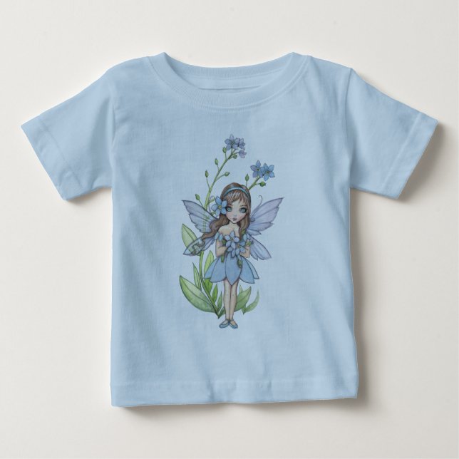 Cute Forget Me Not Flower Fairy Baby Onsie T-Shirt (Front)