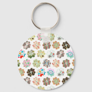 Cute four leaf clover heart shapes key ring