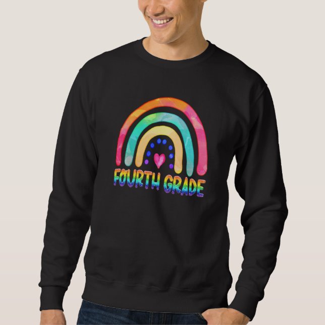 Cute Fourth Grade Rainbow Back To School For Boys  Sweatshirt (Front)