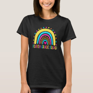 Cute Fourth Grade Squad Rainbow Back To School Fir T-Shirt
