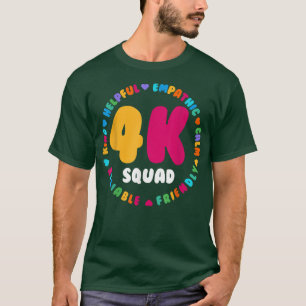 Cute Fourth Kindergarten Teacher Team Crew 4k Squa T-Shirt