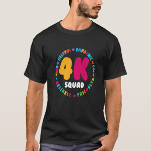 Cute Fourth Kindergarten Teacher Team Crew 4k Squa T-Shirt