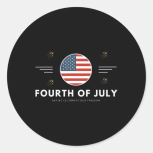 Cute Fourth Of July 4th Of July American Flag Usa Classic Round Sticker