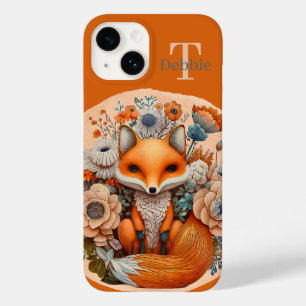 cute fox add monogram animal lovers Case-Mate iPhone 14 case