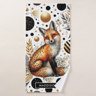 Cute Fox and Dots Seamless Bath Towel