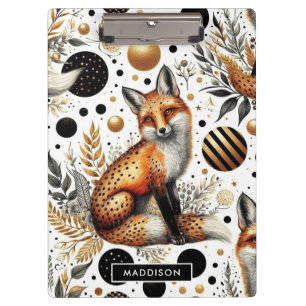 Cute Fox and Dots Seamless Clipboard