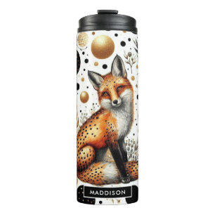 Cute Fox and Dots Seamless Thermal Tumbler