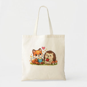 Cute Fox and Hedgehog Tote Bag – Adorable Woodland