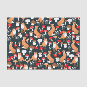 Cute Fox and Mushrooms Tissue Paper