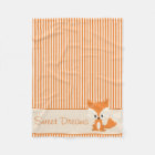 Cute Fox and Orange & Tan Stripes | Personalised