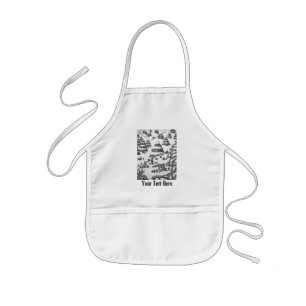 cute fox and rabbits christmas snow scene kids apron
