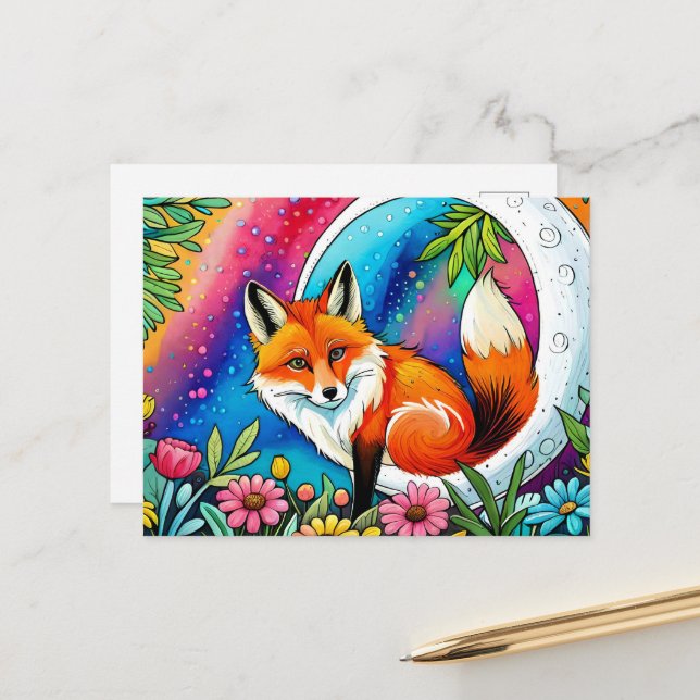 Cute Fox animal lovers  Postcard (Front/Back In Situ)